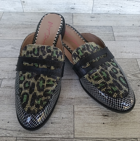 Betsey Johnson Markerr/Marko Animal Print Penny Loafer Slides 7 - Picture 1 of 8